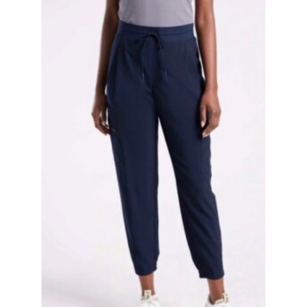 Athleta Venture Pant Women's 10 Navy Blue Cargo Jogger Travel Pants